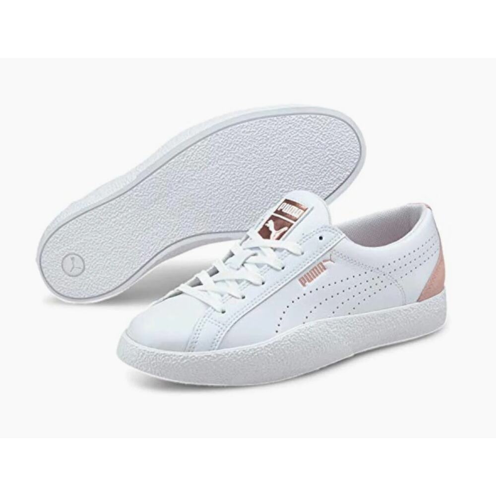 Puma Women's Love Perf White Pink Sneakers Trainers Size 7.5 Retro Casual